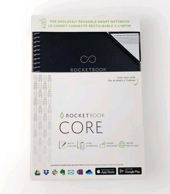 Rocketbook CORE Smart Notebook Writing Pad, Dot Grid 6''x8.8'' 36 Sheets - Black