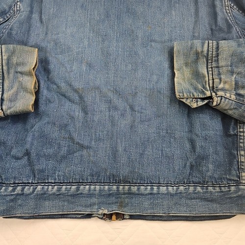 VTG Hercules Denim Wool Flannel Lined Zip Jacket Size L (Description) 50's-60's - Picture 18 of 19