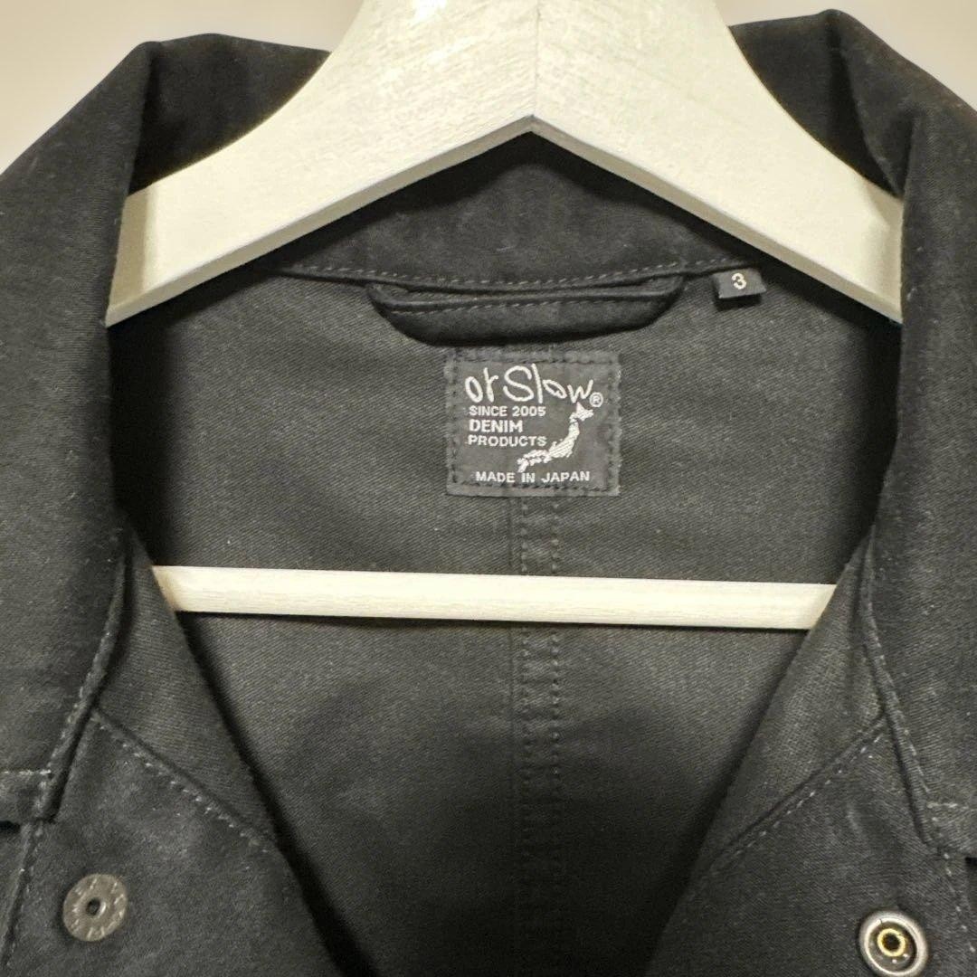 orSlow Black Coverall Jacket Snap Button Cotton S… - image 2