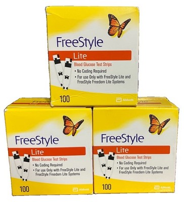 FreeStyles Lites Blood Glucose Diabetic Test Strips~300 CNT~9/26~11/26~$89.99