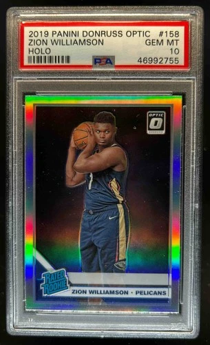 2019-20 Donruss Optic Zion Williamson Holo Rookie RC #158 Pelicans PSA 10