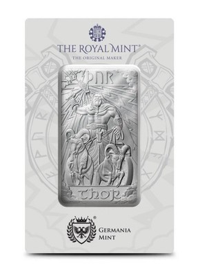 10 oz The Royal Mint Norse Gods Thor Silver Bar Limited Edition
