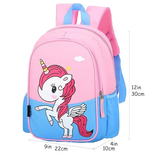 Kids Toddler Preschool Travel Backpack Cute Cartoon Daypack (and Unicorn Blue - Picture 2 of 6