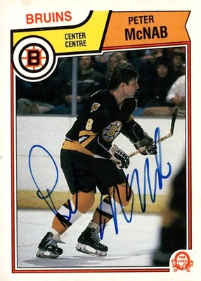 1983-84 O-Pee-Chee 53 Peter McNab Boston Bruins In Person Autograph