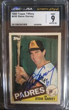 1985 TOPPS TIFFANY #450 STEVE GARVEY 9 CGC JSA BLUE AUTO 10 Pop 2
