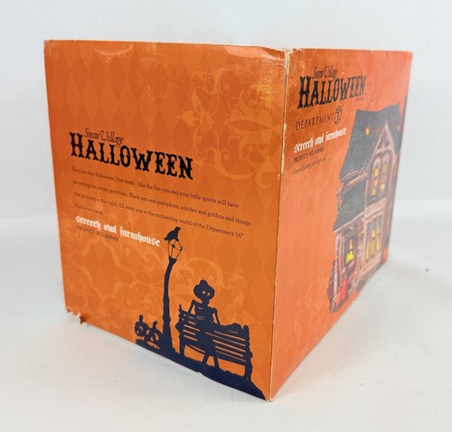 Dept 56 Halloween Screech Owl Farmhouse 808988 Snow Village Light Up New OBOX - Picture 3 of 18