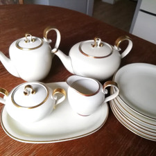 Krautheim Porzellan Kaffeeservice Goldrand  50er
