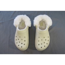 Women's Crocs Faux Fur Lined Clogs Mammoth Luxe Radiance W7 Cream Ivory