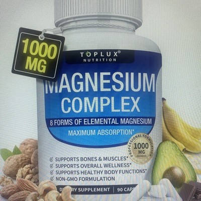 Toplux 8 Forms Magnesium Complex 1000mg Daily Mineral Health Supplement