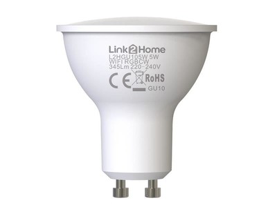 Link2Home - WLAN LED GU10 dimmbares Leuchtmittel, weiß + RGB 345 lm 5W