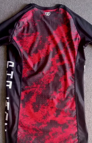 Phalanx Shirt Men's L Black & Red Rash Guard Compression Long Sleeve Jiu Jitsu - Afbeelding 4 van 10
