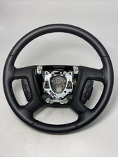 Chevrolet Gmc Tahoe Yukon Silverado Steering Wheel Black Ebony Leather 07-14 Oem Chevrolet Gmc Tahoe Yukon Silverado Steering Wheel Black Ebony Leather 07-14 Oem