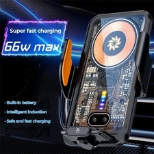 66W Wireless Automatic Clamping Smart Sensor Car Phone Holder Fast Charger Mount