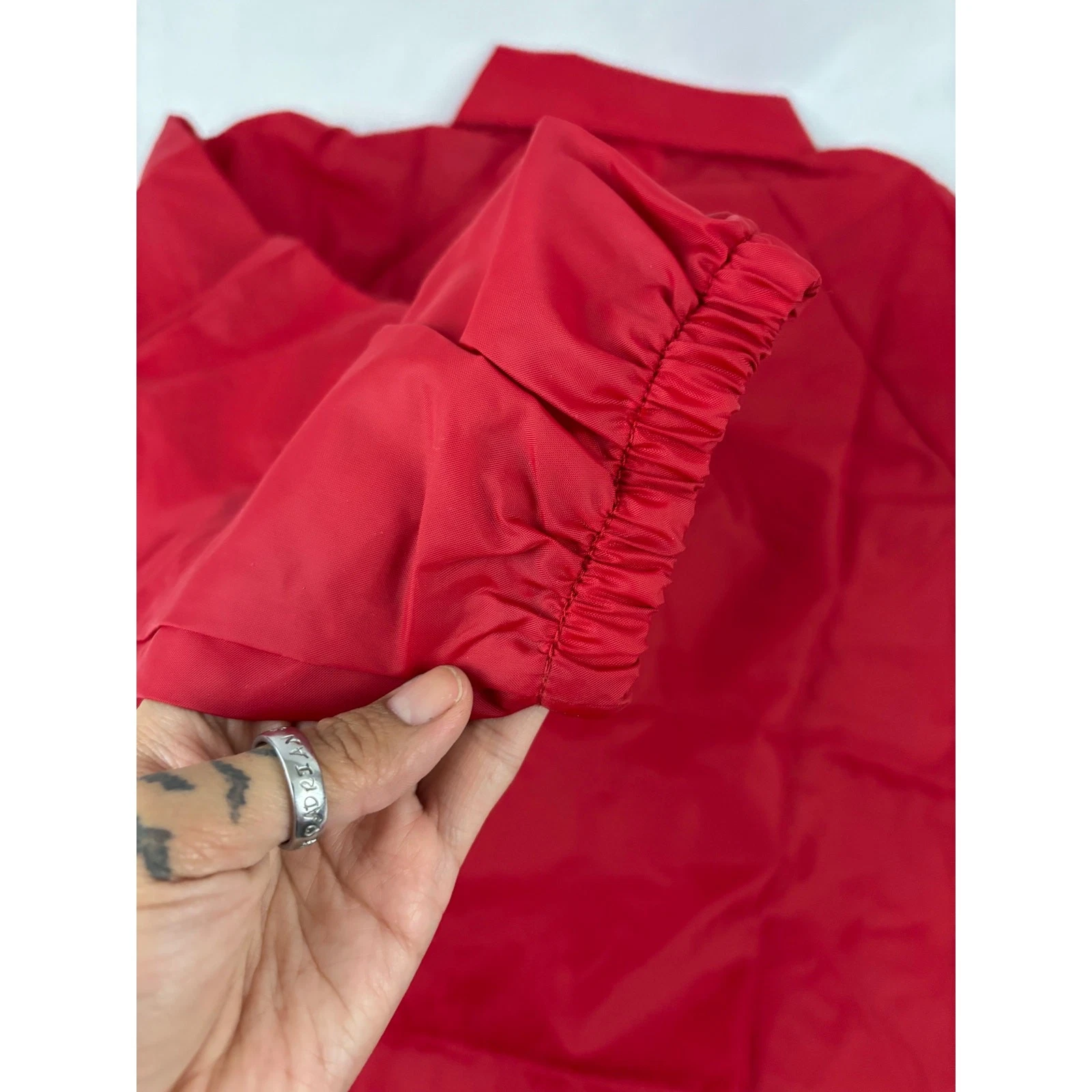 Vintage Soffe Windbreaker Jacket Men LARGE Red Nylon Snap-Closure 1990s NEW image 11