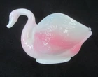 Lovely Marked Fenton Rosalene #5127-RE Open Swan figural Circa 1978