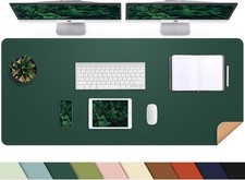 Leather Desk pad Protector, Large Desk mat with Natural Cork PU Leather,Mou...