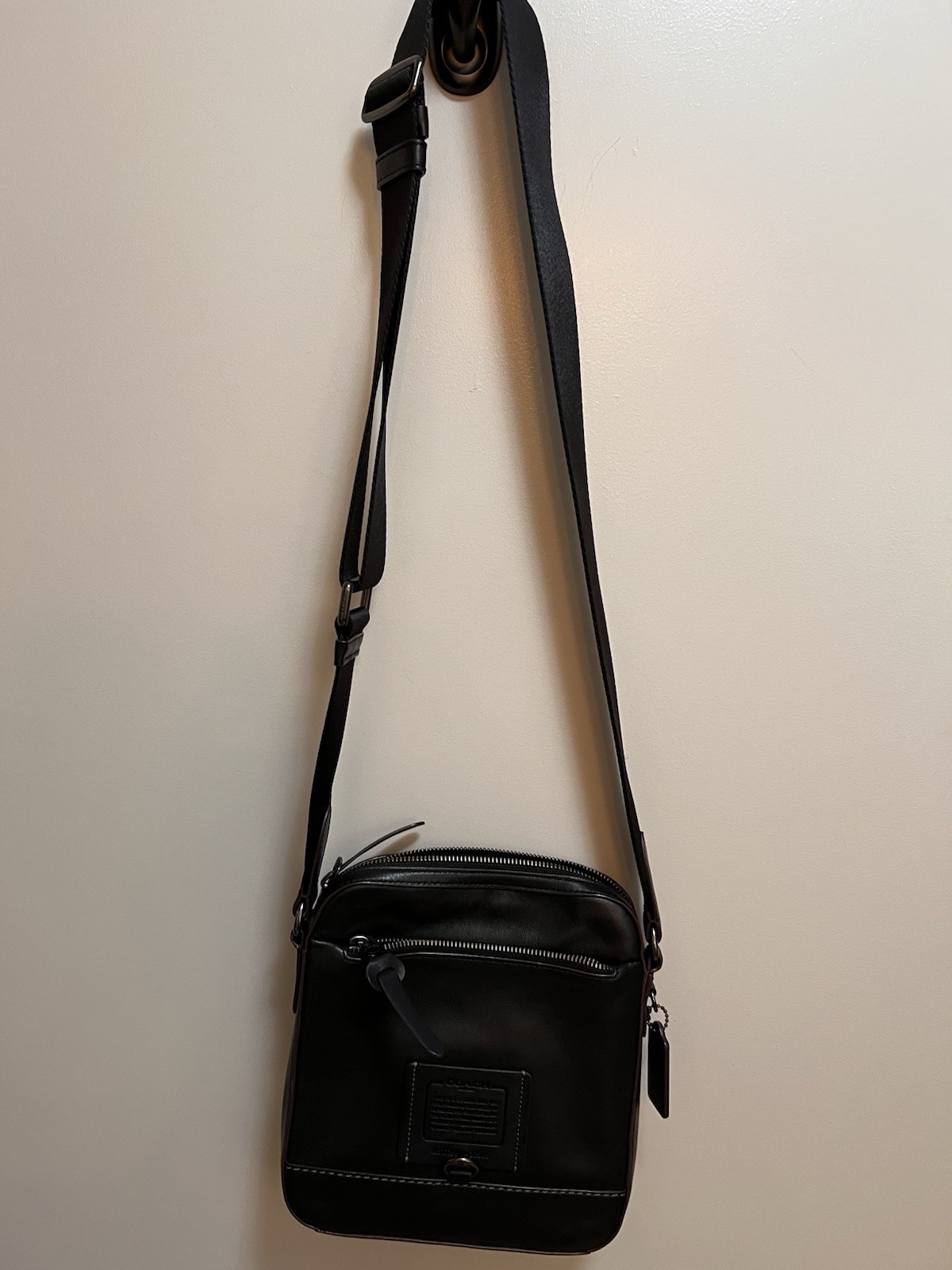 Coach Black Leather Cross Body Bag Unisex