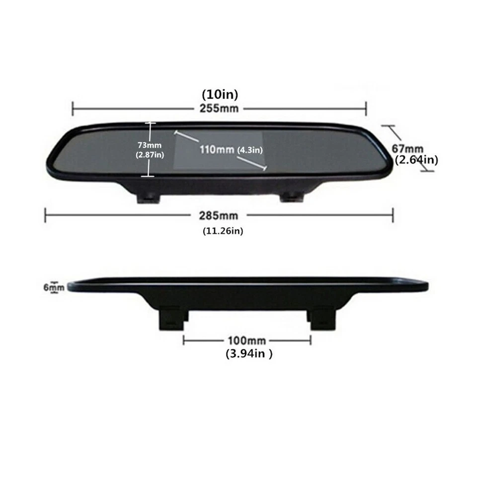 4.3" TFT LCD Car Rear View Mirror Monitor Kit + Waterproof Mini Backup Revers... - Image 3 of 4
