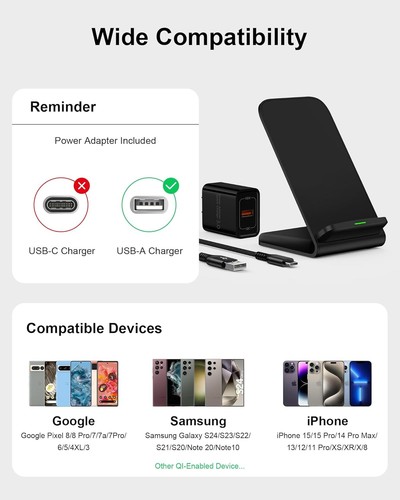 Soporte de carga inalámbrico Android 15w para Google Pixel 9 Pro XL 8 Pro 7 pro 7a 7 - Imagen 7 de 8