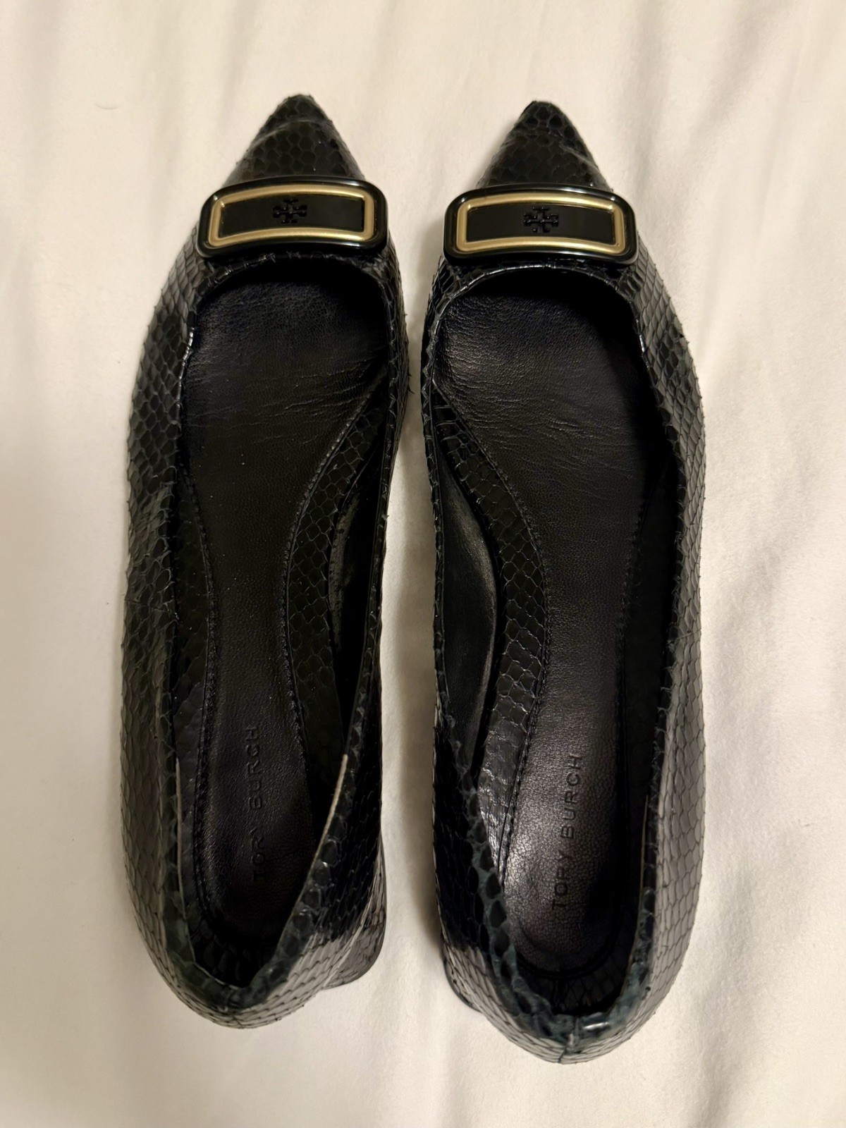 Tory Burch Georgia Pointer Toe Flat  in Snake Emb… - image 2