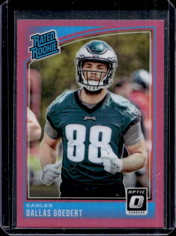 2018 Donruss Optic Dallas Goedert Pink Prizm Rookie RC #197 Eagles