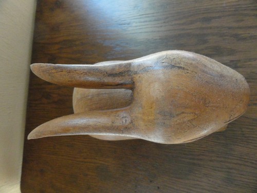 Vintage Hand Carved Wood Rabbit Hidden Box ~Overall Dimensions 8" x 8" x 4 1/2" - Picture 3 of 12
