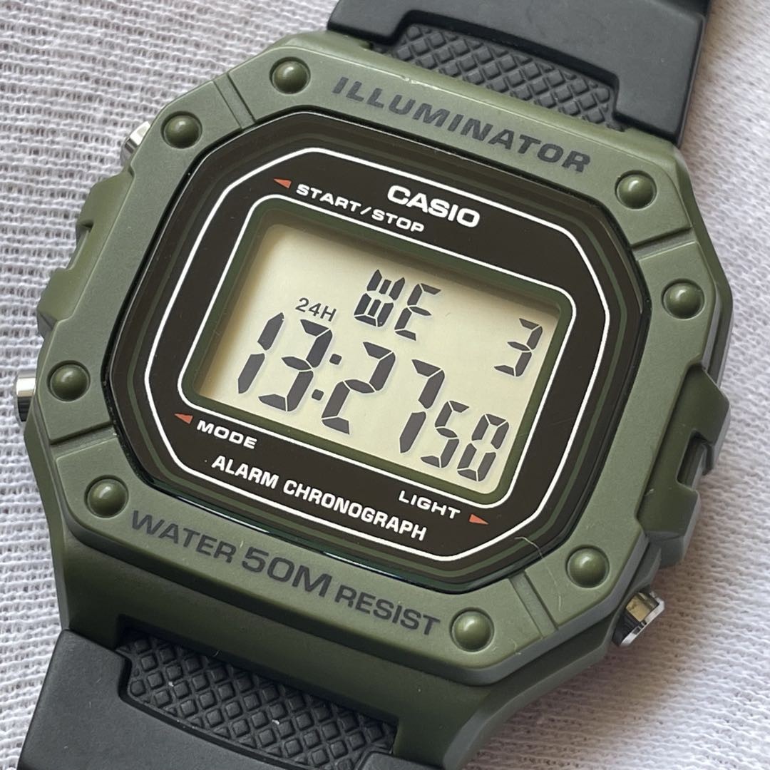 Casio Illuminator W-218H Digital Quartz Men Vintage 169603148 | eBay