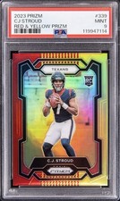 2023 C.J. Stroud Panini Prizm Red & Yellow /8 #339 Rookie Card - PSA 9 SSP