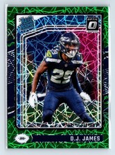 2024 Panini Donruss Optic DJ James Rated Rookie Green Velocity Prizm Seahawks
