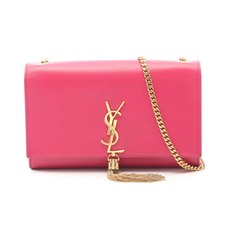 YVES SAINT LAURENT Classic Kate Monogram Shoulder Bag Leather Pink #RC3263