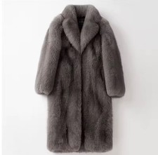 Men  s Faux Fur Coat Thick Warm Fluffy Long Sleeve Luxury Long Jacket Winter Wear