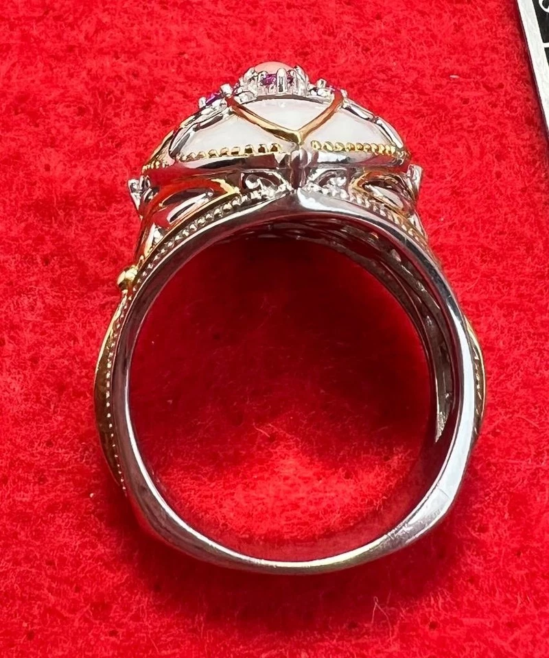 Anillo Michael Valitutti Gemas Plata Esterlina Ágata Zafiro Rosa Talla 9 Foto 3 de 4