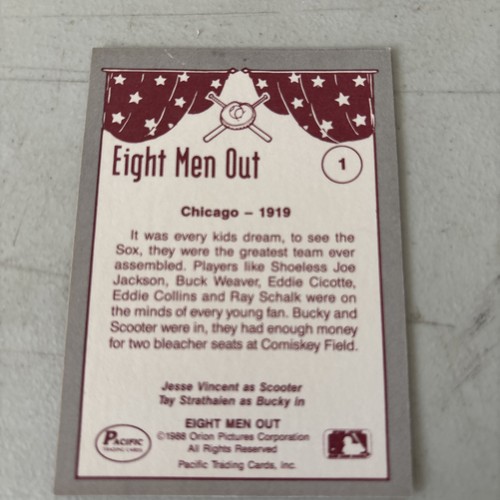 1988 Pacific Eight Men Out Trading Cards Complete Set #1-110 / Extra Cards Incuded - Bild 2 von 3