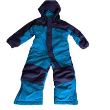 L.L. Bean Boy Girl Cold Buster Snowsuit One Piece Hooded 2T Blue/Teal Grow Cuffs