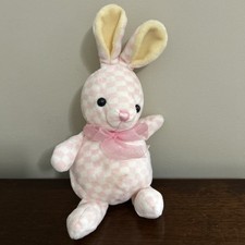 Walmart Pink Bunny Checked Plush Easter Gingham Beans Yellow Ears 7