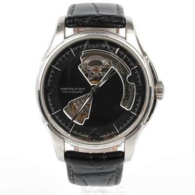 Hamilton Jazzmaster Viewmatic Open Heart Auto H325650 Watch Black Dial 40mm SS - Picture 10 of 24