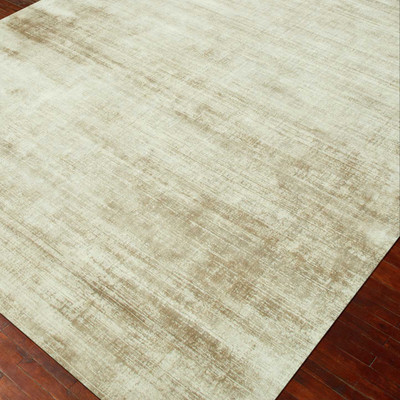 Modern Beige Distressed Viscose Area Rug Handmade Luxury Living Room Carpet