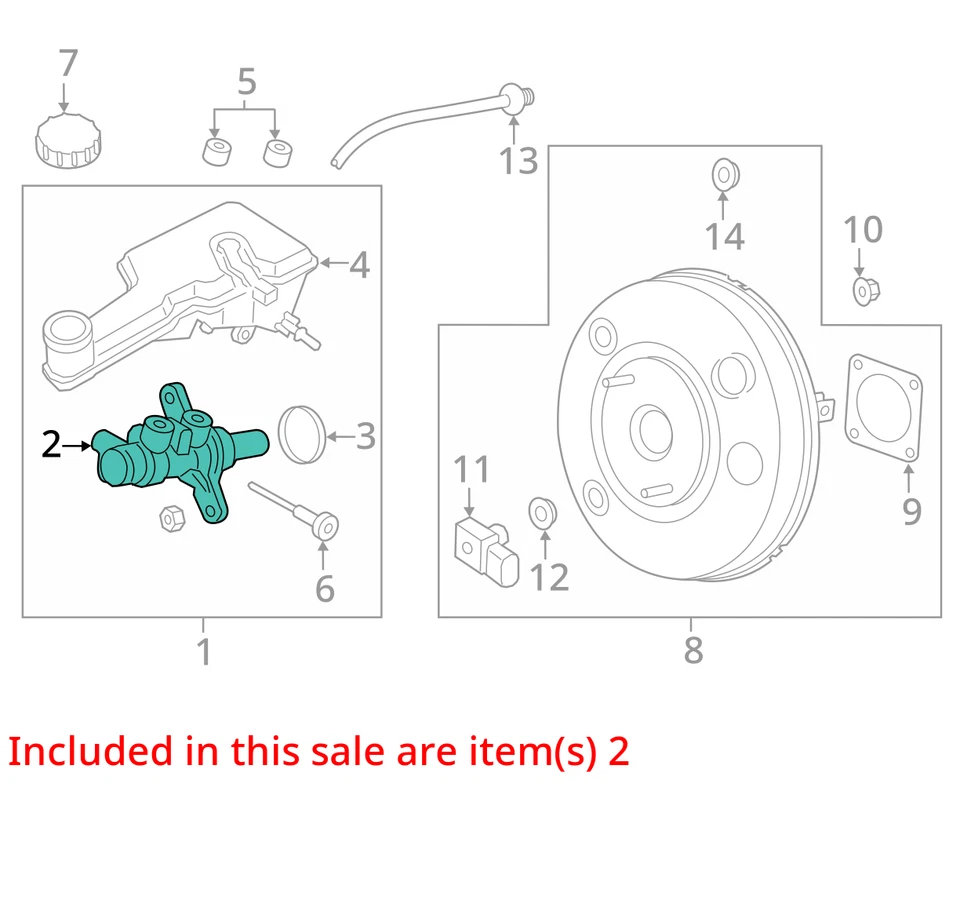 Brake Master Cylinder VIN 9 8th Digit Turbo Fits 13-16 FUSION 1693015 - Image 3 of 4