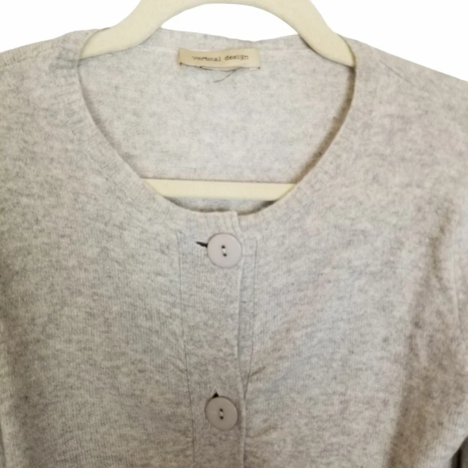 Cárdigan Suéter de Cachemira Diseño Vertical Para Mujer Silencioso Lujo Minimalista S Prep Foto 2 de 4