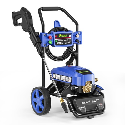 #ad GREENER ELECTRIC PRESSURE WASHER 3800 PSI 2.4 GPM 5 NOZZLE SET BLUE $172.29