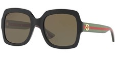 Gucci Women's Black Square Butterfly Sunglasses GG0036SN 002 54 - Made In Japan
