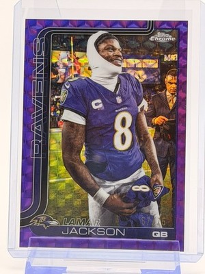 2025 Topps Chrome Image Variation Lamar Jackson #24 Purple Geometric /75 SP