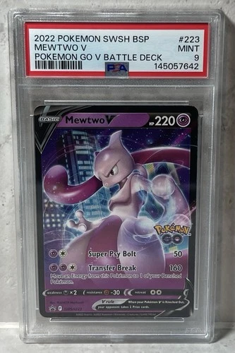 2022 Pokemon SWSH BSP #223 MEWTWO V POKEMON GO V BATTLE DECK PSA MINT 9