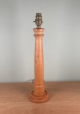 Large Vintage Wooden Table Lamp Base Beech Column Lamp H43cm