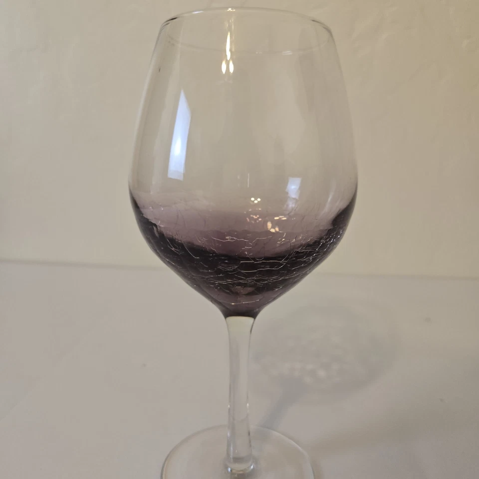 Pier 1 Globo Púrpura Crackle Amatista Vaso Vino Tinto Repuesto Foto 4 de 4