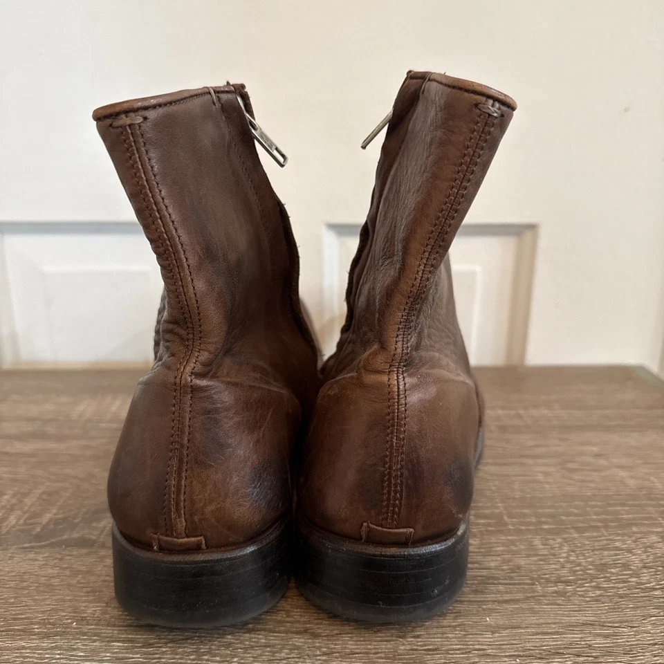 n.d.c. Botines de cuero marrón hechos a mano talla 37 Italia construcción Blake Foto 4 de 4