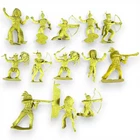Vintage Lot of 13 Fort Apache Indians Plastic Toy Figures Marx? Yellow