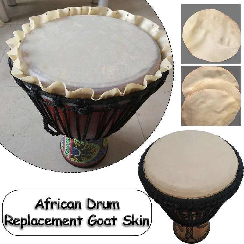 Djembe Drum Replacement Goat Skin Head Flat Round African Drums Multi Accessory