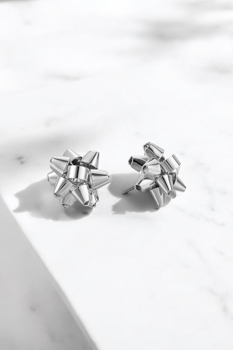 Buy Kate Spade Silver Plated Bourgeois Bow Stud Earrings O0ru1069