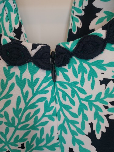 Vestido para mujer Crown & Ivy nuevo con etiquetas bordado sin mangas talla 4 turquesa y negro - Imagen 6 de 8